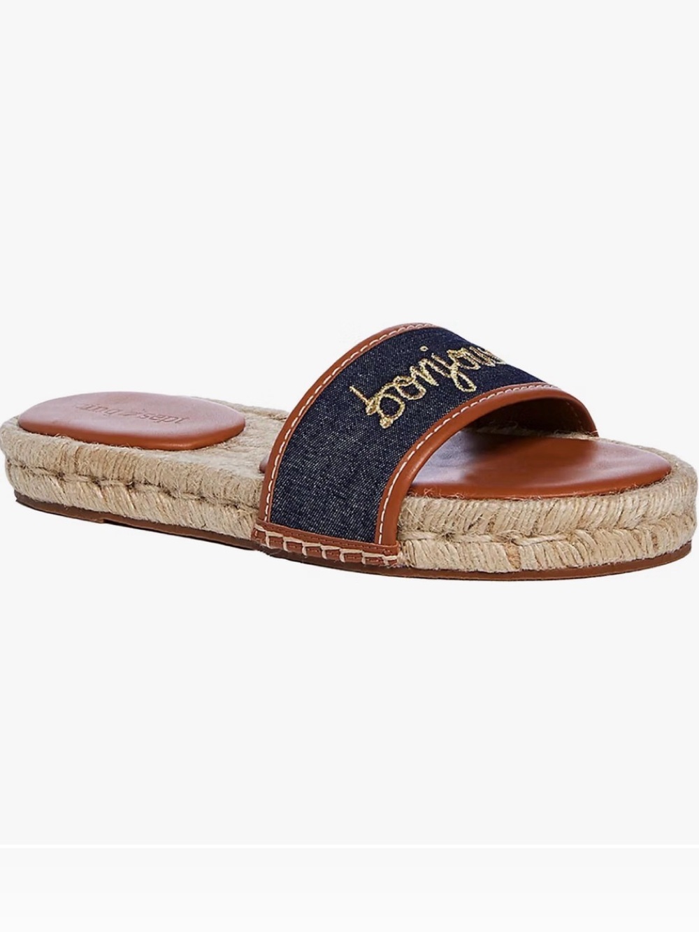 NIB Cinq a Sept Josephine Denim Espadrille Slide Sandal US6.5/EU37